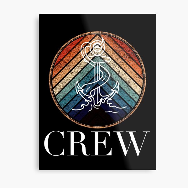 retro vintage captain anchor Metal Print