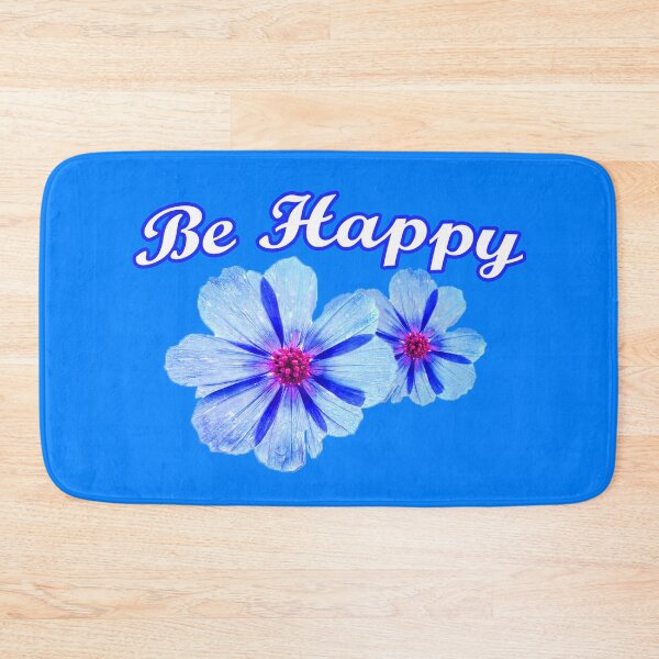 Item preview, Be Happy with blue flowers designed and sold by WearURColors.