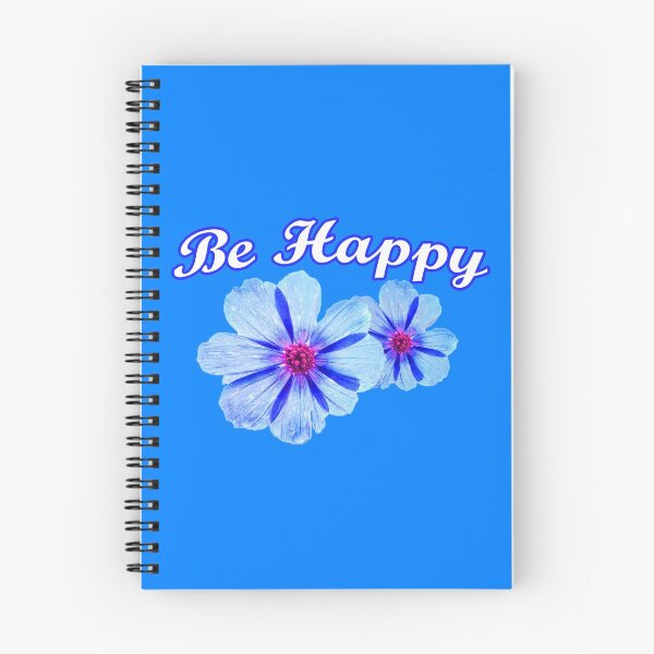 Item preview, Be Happy with blue flowers designed and sold by WearURColors.