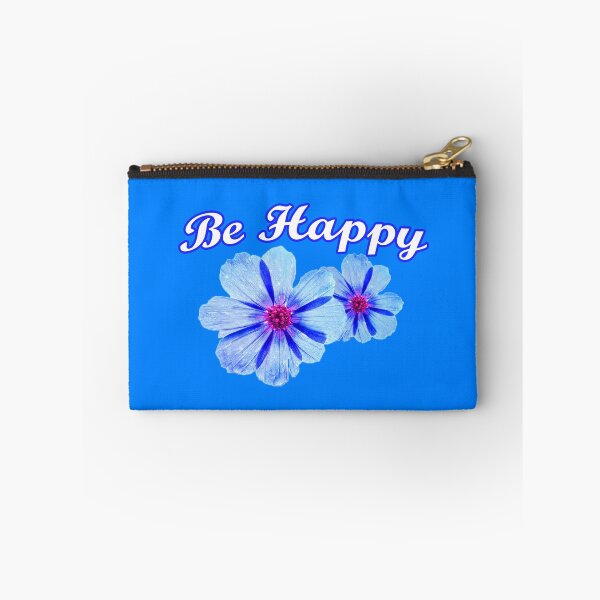 Item preview, Be Happy with blue flowers designed and sold by WearURColors.