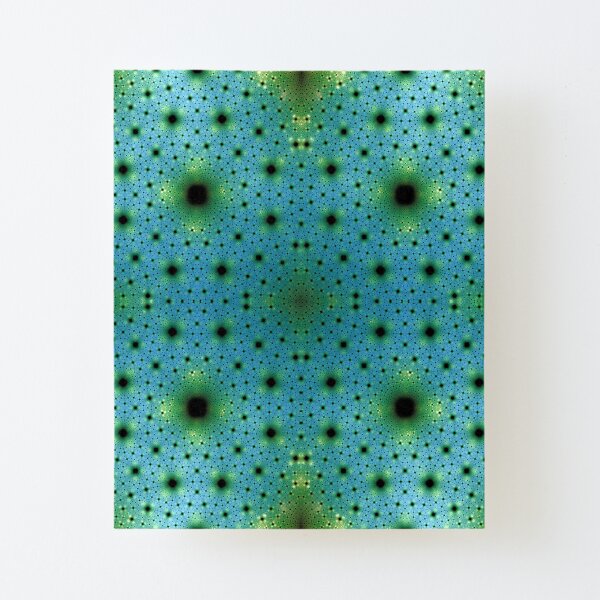 Blue Green Sea of Cells Fractal Art Canvas Mounted Print