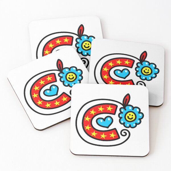Item preview, Letter C abc monogram hand drawn colorful alphabet designed and sold by funwithletters.