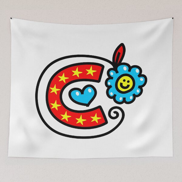 Item preview, Letter C abc monogram hand drawn colorful alphabet designed and sold by funwithletters.