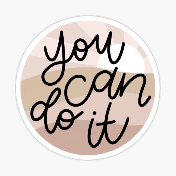 geometric neutral pink landscape circle with quote Sticker