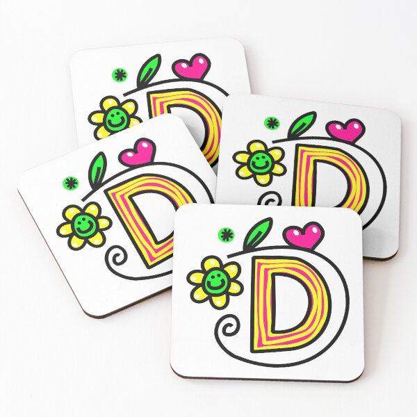Item preview, Letter D abc monogram hand drawn colorful alphabet designed and sold by funwithletters.