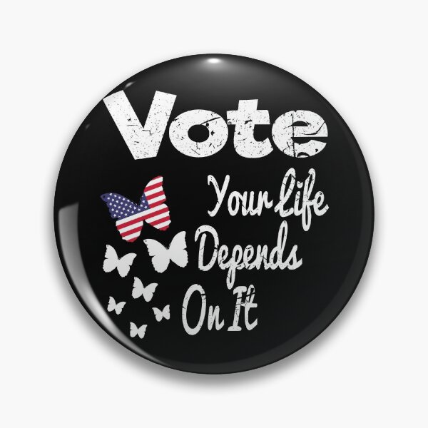 Item preview, Vote Your Life Depends On It beautiful butterflies Vintage American Flag designed and sold by 2MDesign.