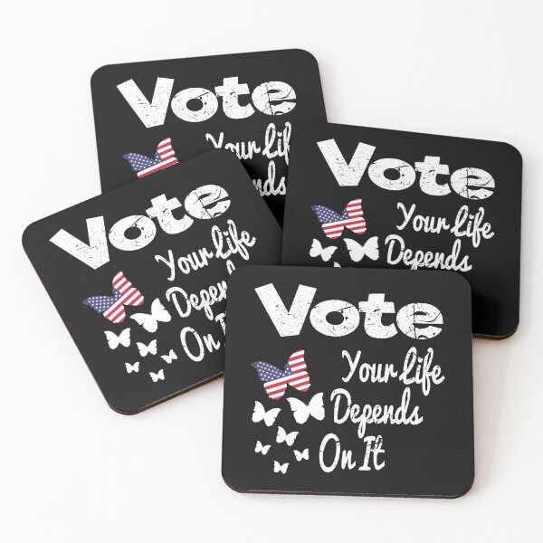 Item preview, Vote Your Life Depends On It beautiful butterflies Vintage American Flag designed and sold by 2MDesign.