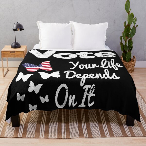 Item preview, Vote Your Life Depends On It beautiful butterflies Vintage American Flag designed and sold by 2MDesign.