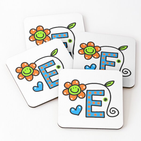 Item preview, Letter E abc monogram hand drawn colorful alphabet designed and sold by funwithletters.