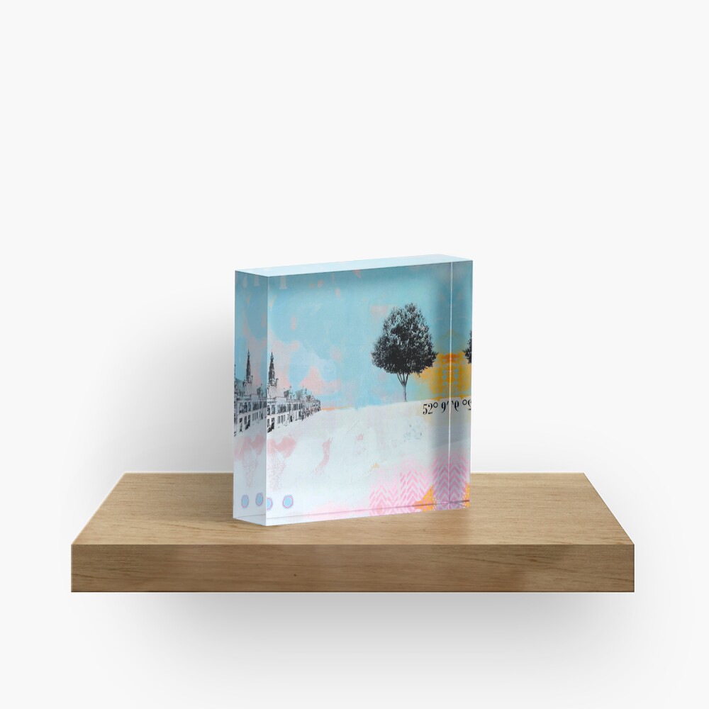 Picture of an original painting, Leiden, the Netherlands Acrylic Block