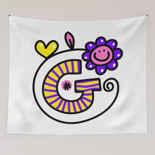 Item preview, Letter G abc monogram hand drawn colorful alphabet designed and sold by funwithletters.