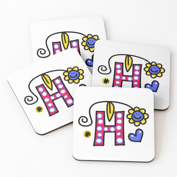 Item preview, Letter H abc monogram hand drawn colorful alphabet designed and sold by funwithletters.