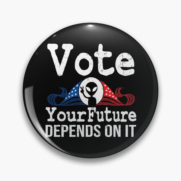 Item preview, Vote Your Future Depends On It Aliens Vote Vintage American Flag designed and sold by 2MDesign.