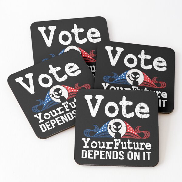 Item preview, Vote Your Future Depends On It Aliens Vote Vintage American Flag designed and sold by 2MDesign.