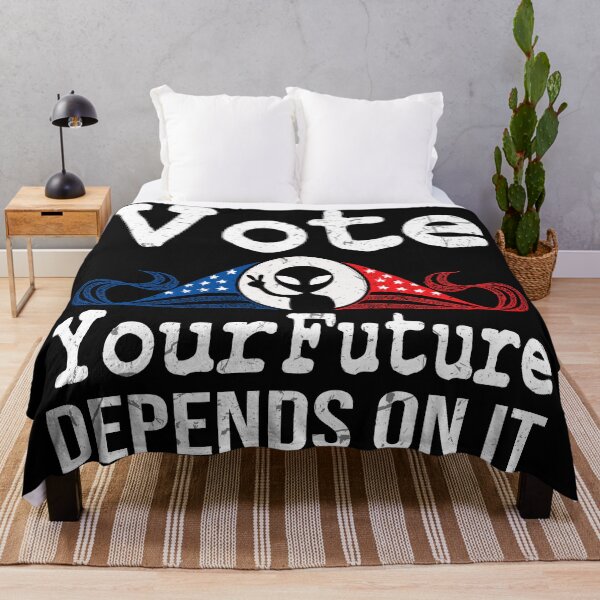 Item preview, Vote Your Future Depends On It Aliens Vote Vintage American Flag designed and sold by 2MDesign.