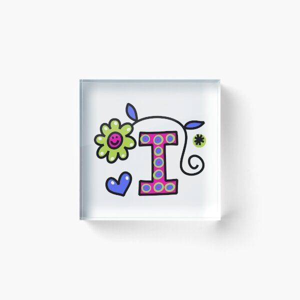 Item preview, Letter I abc monogram hand drawn colorful alphabet designed and sold by funwithletters.