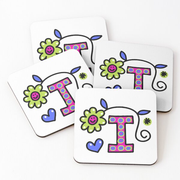 Item preview, Letter I abc monogram hand drawn colorful alphabet designed and sold by funwithletters.