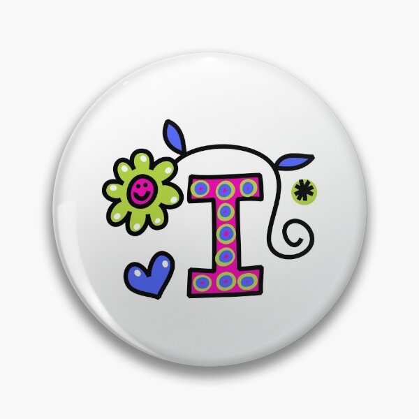 Item preview, Letter I abc monogram hand drawn colorful alphabet designed and sold by funwithletters.