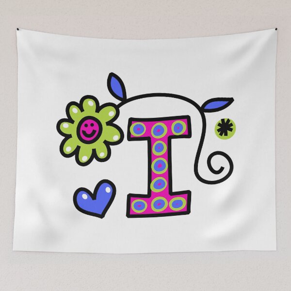 Item preview, Letter I abc monogram hand drawn colorful alphabet designed and sold by funwithletters.
