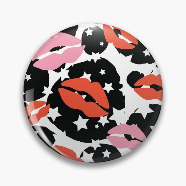Item preview, red kissable lips pattern with white stars designed and sold by nerobi.