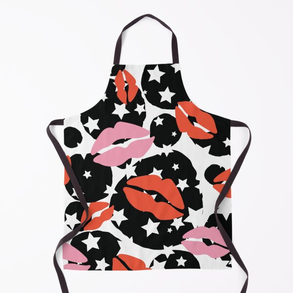 Item preview, red kissable lips pattern with white stars designed and sold by nerobi.