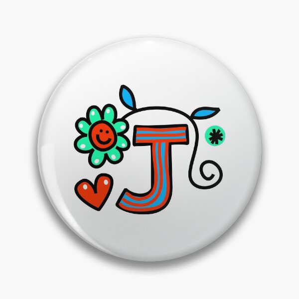 Item preview, Letter J abc monogram hand drawn colorful alphabet designed and sold by funwithletters.