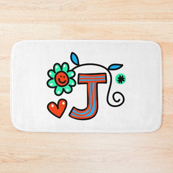 Item preview, Letter J abc monogram hand drawn colorful alphabet designed and sold by funwithletters.