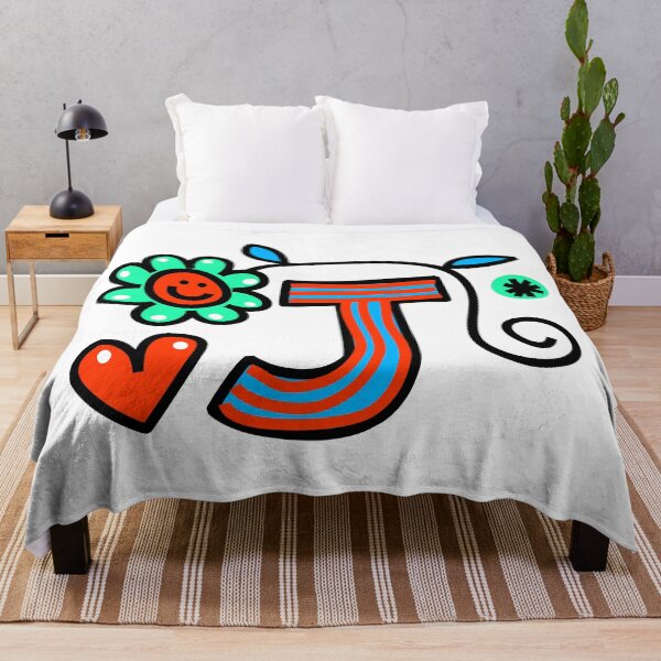 Item preview, Letter J abc monogram hand drawn colorful alphabet designed and sold by funwithletters.