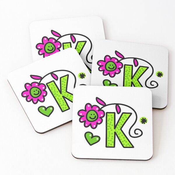 Item preview, Letter K abc monogram hand drawn colorful alphabet designed and sold by funwithletters.