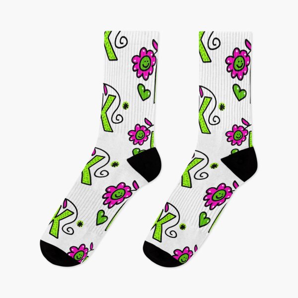 Item preview, Letter K abc monogram hand drawn colorful alphabet designed and sold by funwithletters.