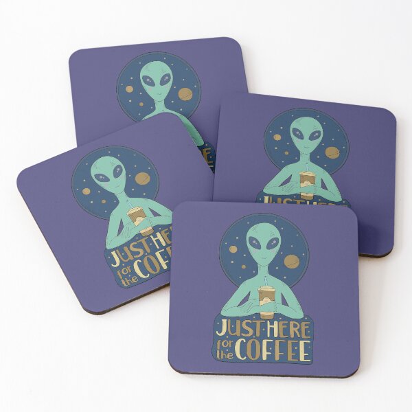 Item preview, Cool Alien Drinking Coffee designed and sold by GrimButterfly.