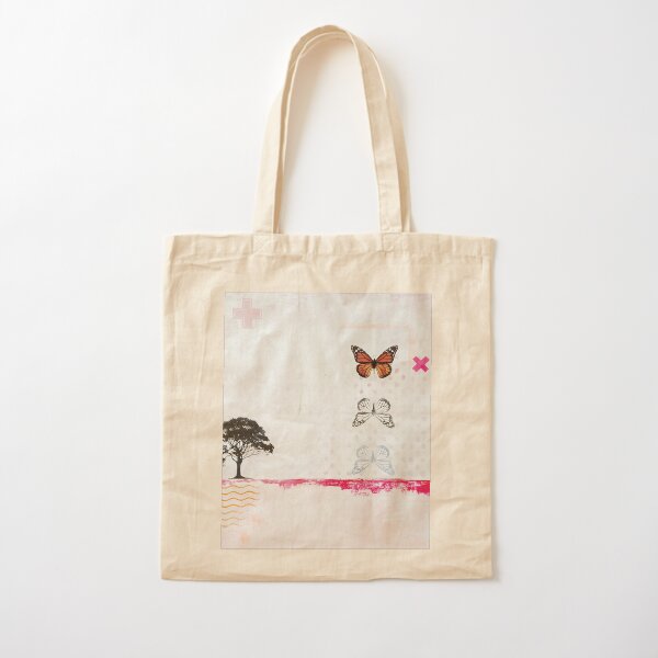 Picture of an original painting, orange butterfly Cotton Tote Bag