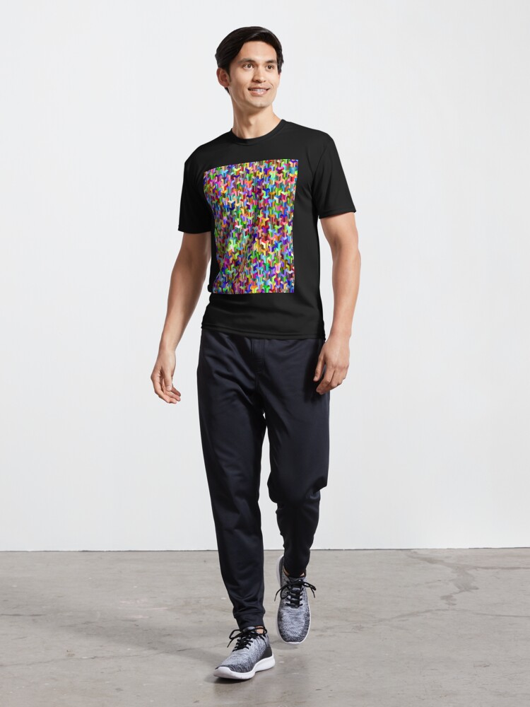 Alternate view of Visual Psychedelic Art, Easy Optical ILLusion Tessellation Active T-Shirt