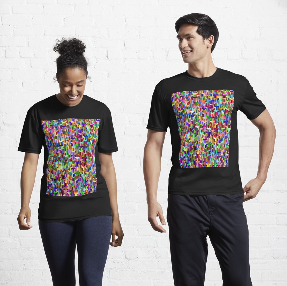 Visual Psychedelic Art, Easy Optical ILLusion Tessellation Active T-Shirt