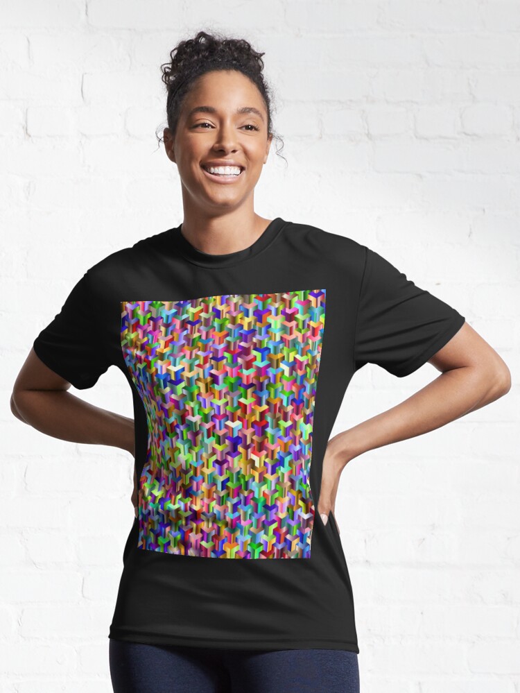 Alternate view of Visual Psychedelic Art, Easy Optical ILLusion Tessellation Active T-Shirt