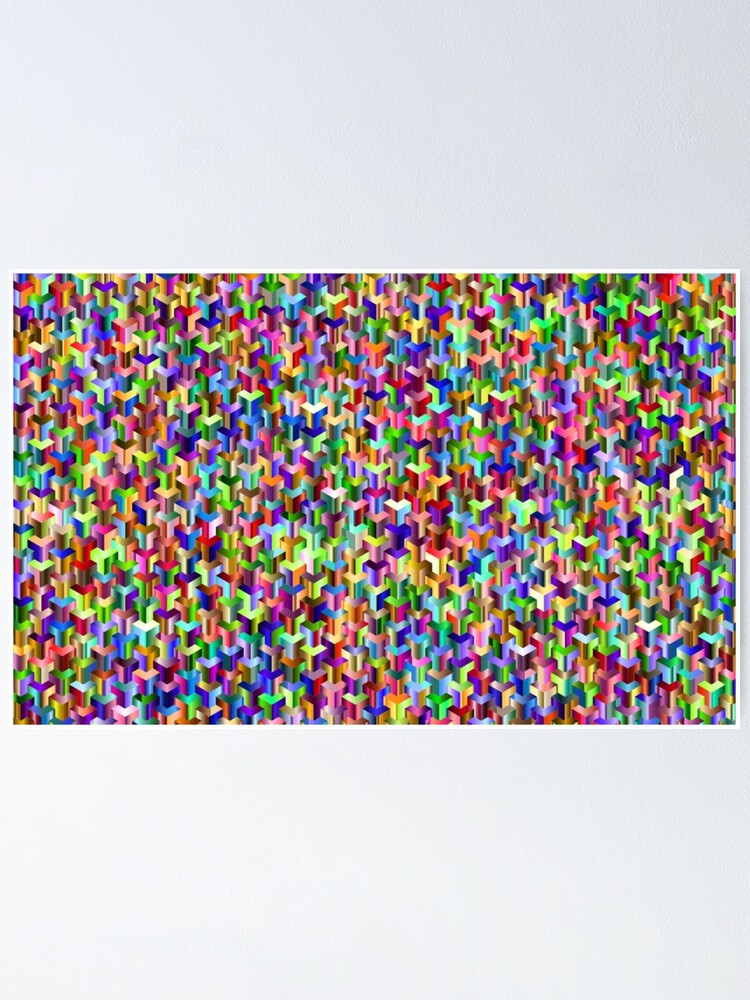 Alternate view of Visual Psychedelic Art, Easy Optical ILLusion Tessellation Poster