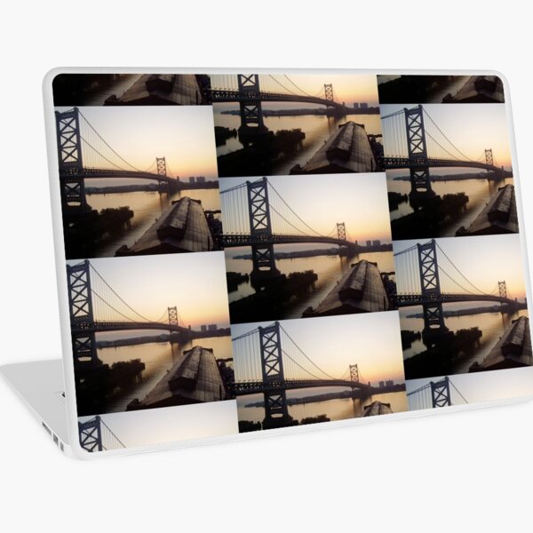 Dawn, Ben Franklin Bridge in Philly Laptop Skin