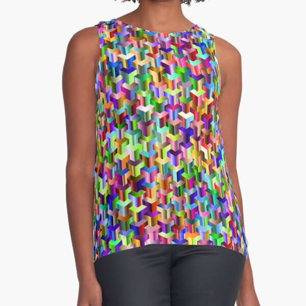 Visual Psychedelic Art, Easy Optical ILLusion Tessellation Sleeveless Top