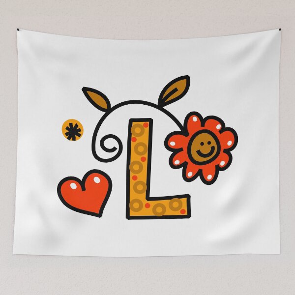 Item preview, Letter L abc monogram hand drawn colorful alphabet designed and sold by funwithletters.