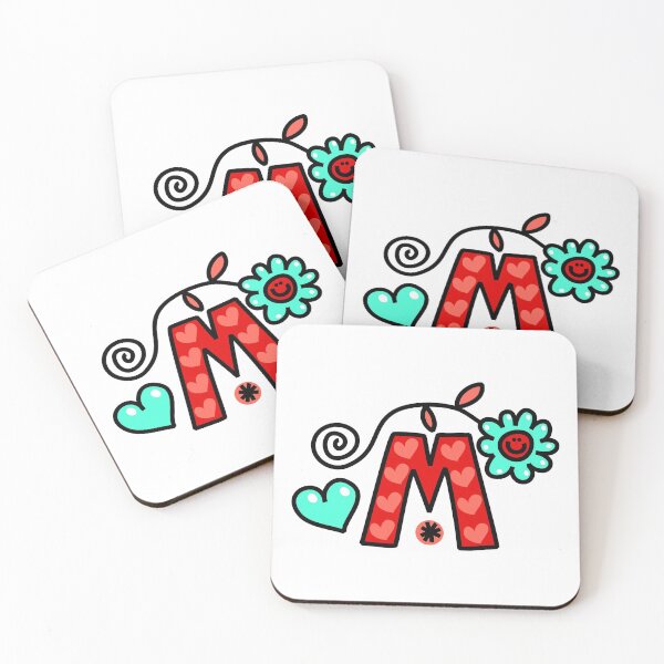 Item preview, Letter M abc monogram hand drawn colorful alphabet designed and sold by funwithletters.