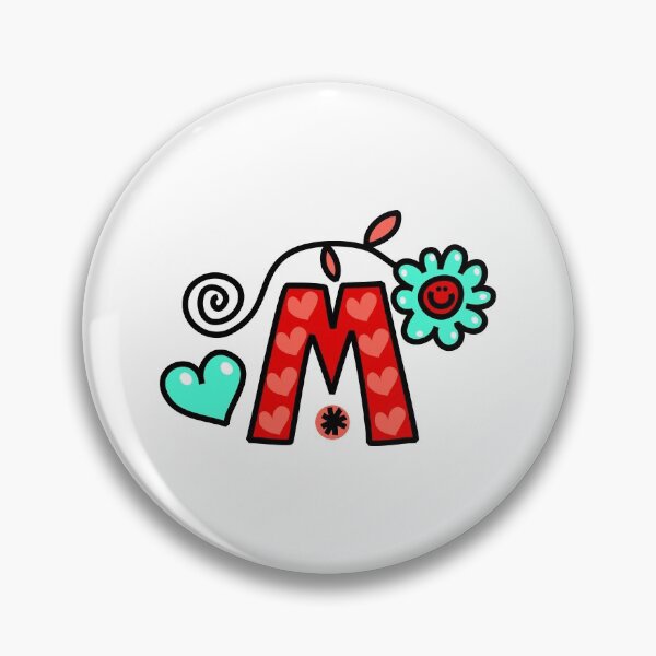 Item preview, Letter M abc monogram hand drawn colorful alphabet designed and sold by funwithletters.