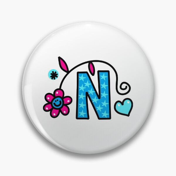 Item preview, Letter N abc monogram hand drawn colorful alphabet designed and sold by funwithletters.