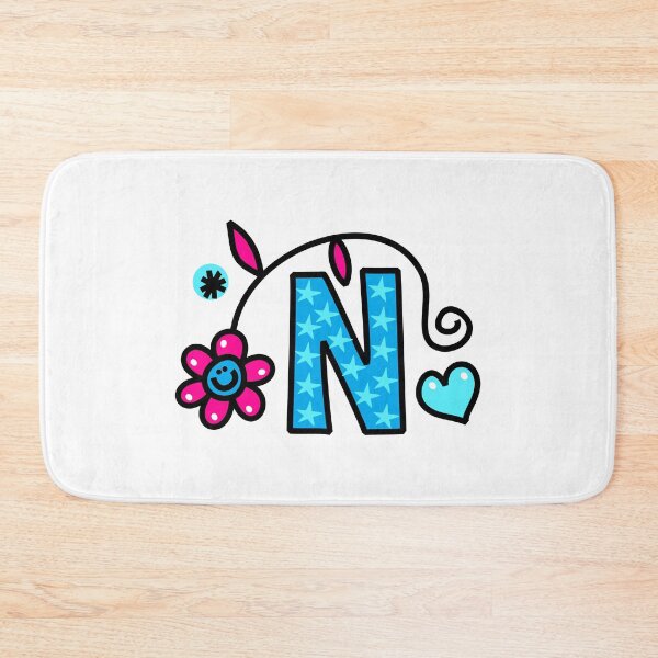 Item preview, Letter N abc monogram hand drawn colorful alphabet designed and sold by funwithletters.