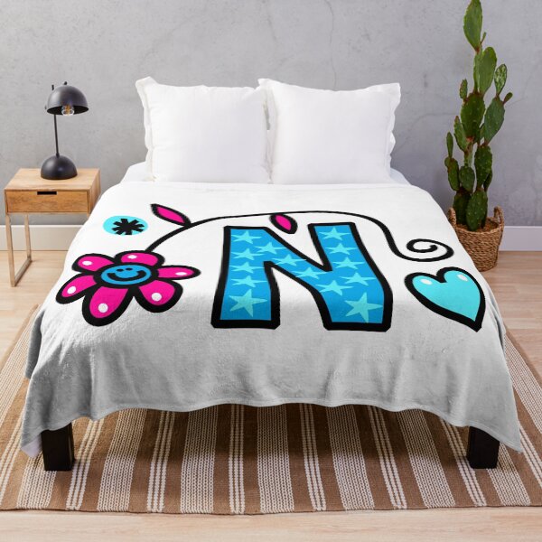 Item preview, Letter N abc monogram hand drawn colorful alphabet designed and sold by funwithletters.