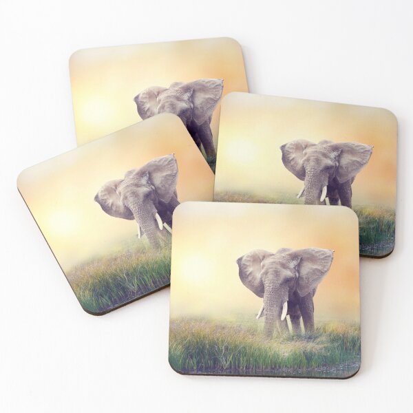 Item preview, African Elephant near water at sunset designed and sold by svetlanna.