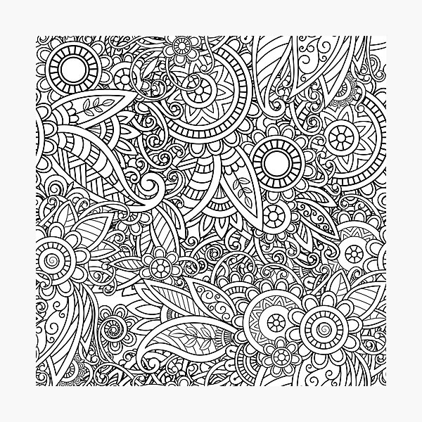 Item preview, Floral pattern black / white designed and sold by LuciaS.