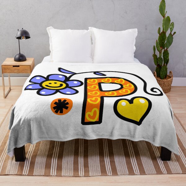 Item preview, Letter P abc monogram hand drawn colorful alphabet designed and sold by funwithletters.