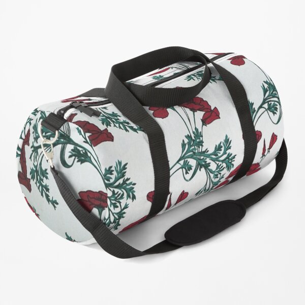 Red Poppies Vintage Victorian Wallpaper Duffle Bag