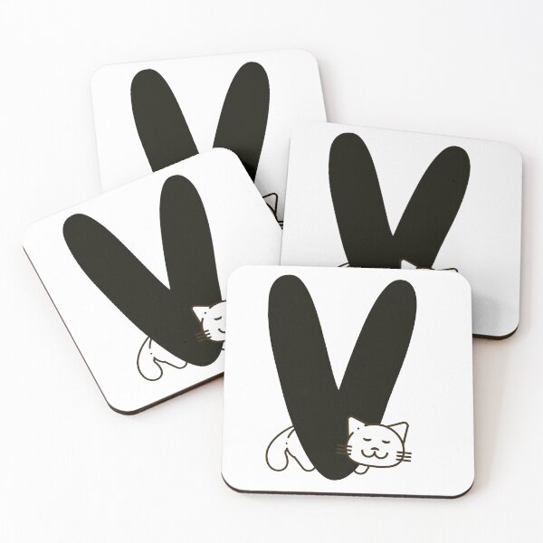 Item preview, Personalized Cat Initial V designed and sold by TheFamilyVan.