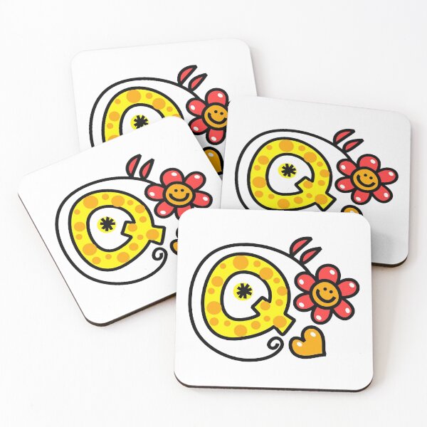 Item preview, Letter Q abc monogram hand drawn colorful alphabet designed and sold by funwithletters.